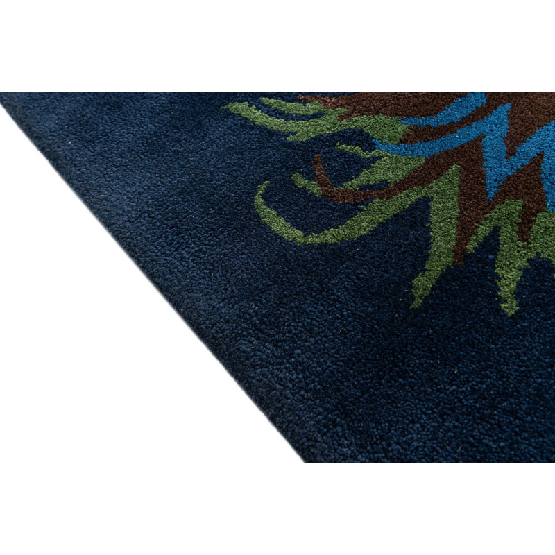 Tapis carré bleu marine Noell