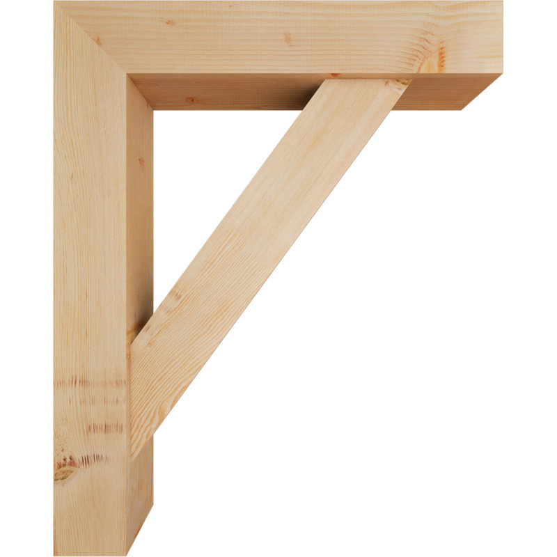 Traditional Block Bracket w/ Offset Brace, 42 x 34, 7 1/2"W Douglas Fir (Smooth)