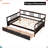 Full Size Espresso Solid Pine Wood Daybed with 2 Storage Drawers - Space-Saving Sleeper Sofa-736755364-736657369