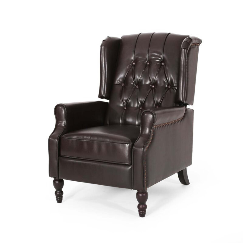 Fauteuil inclinable capitonné en tissu