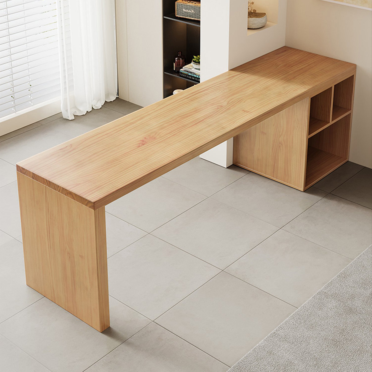 Groove Burlywood Solid Wood Rectangular Desk | Wayfair