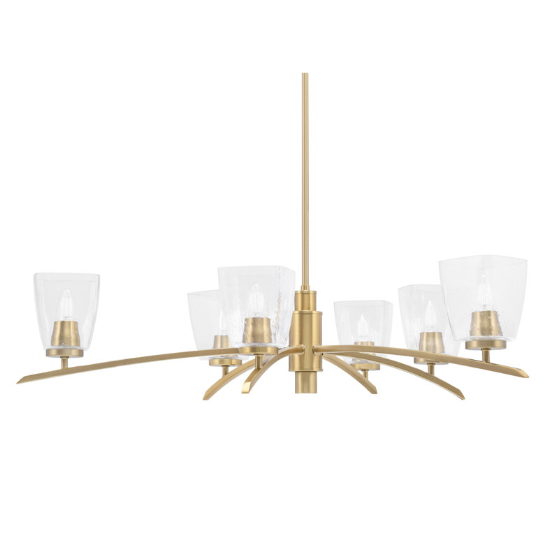 Lustre géométrique à intensité variable en acier à 6 lumières Kurve