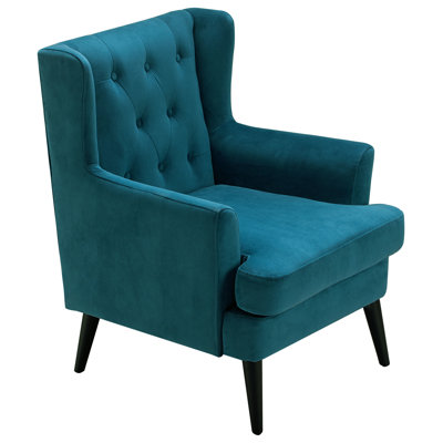 Fauteuil d'appoint en velours capitonné Elle Decor Celeste