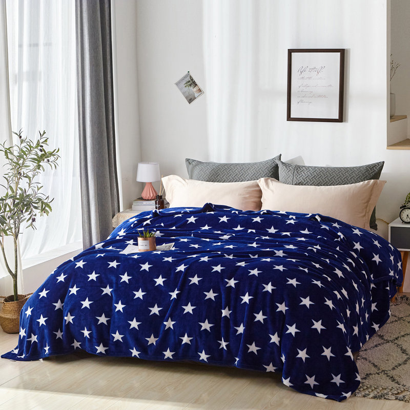 Couverture en molleton FL2020-KQ01-11 Star, Grand, Bleu marine