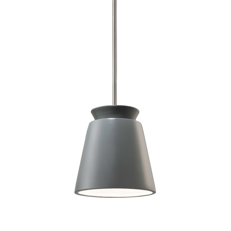 Luminaire suspendu en forme de dôme à 1 lumière Radiance, Étain, vert, Chrome poli, Incandescente (non incluse)