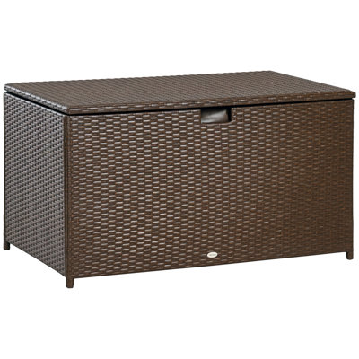 Coffre de rangement extérieur de 425 litres (113 gallons), robuste et durable, pour meubles et accessoires de terrasse, marron.