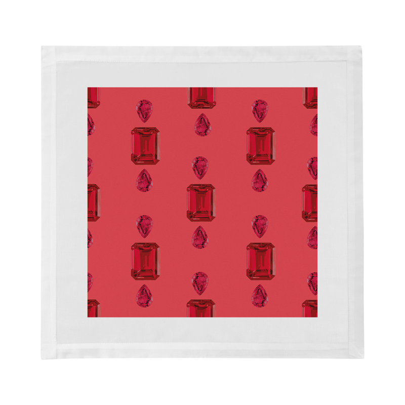 Gem Rubys Cotton Sateen Dinner Napkins, Crimson