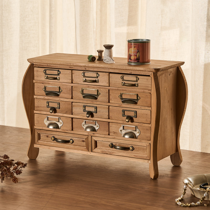 Armoire d'apothicaire de bureau en bois massif 18 tiroirs l 18 po