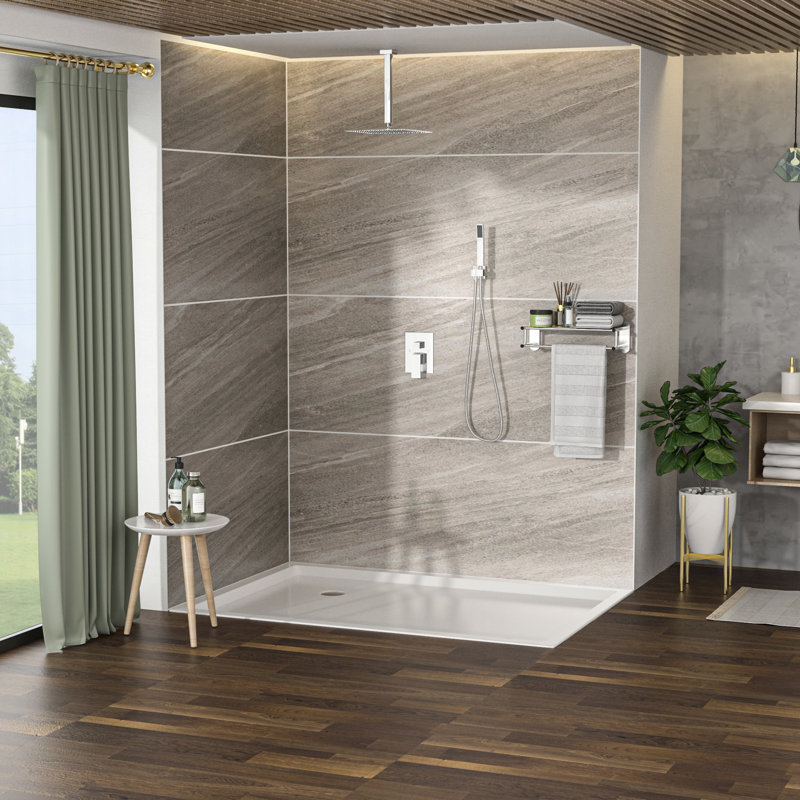 Finish Dual Shower Kit - 10 Inch Ceiling Mount With Rainfall Head And Handheld, Feature Included Square Rain Handheld Spray -Balanced Valve