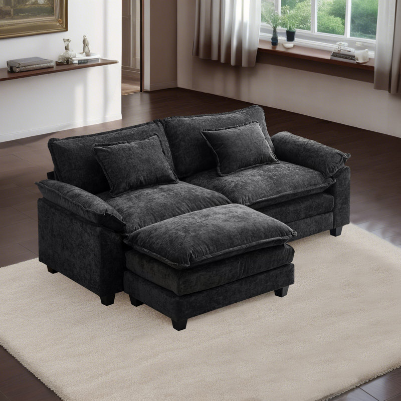 Gillina Upholstered Sectional Reversible, Black