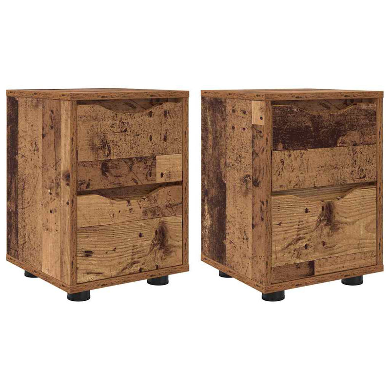 30.5cm W Manufactured Wood Bedside Table, Old Wood