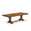 Cet ensemble de salle à manger 9 pièces comprend une table de salle à manger et 8 chaises de cuisine en tissu de polyester beige à haut dossier - finition noyer antique-260070353-260070317-240995837