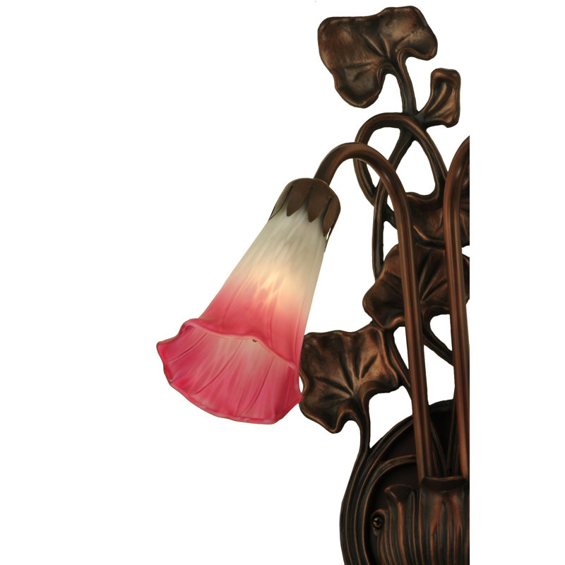 Meyda Tiffany & Stained Glass Armed Sconce, Pink/White