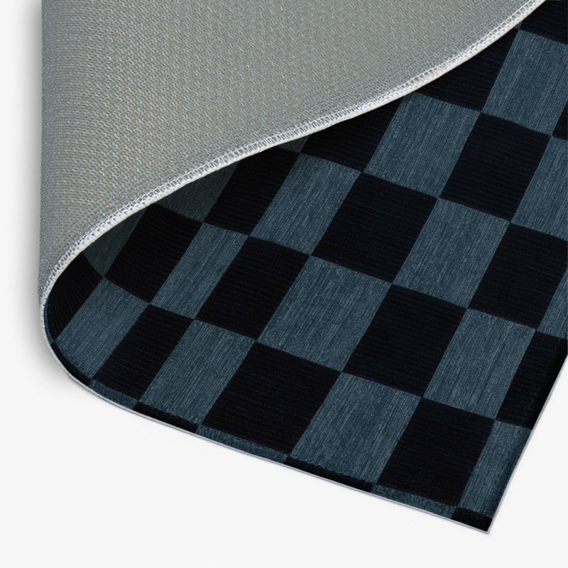Checkered Gray Indoor and Outdoor Area Rug, Rectangle 2' x 3'