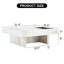 Table basse avec motif imitation marbre, centre de table compact en MDF blanc pur 31,4 pouces