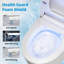 Toilette intelligente avec couvercle à ouverture / fermeture automatique, bouclier en mousse et capteur de pied, toilette une pièce avec siège chauffant allongé, veilleuse et affichage à DEL