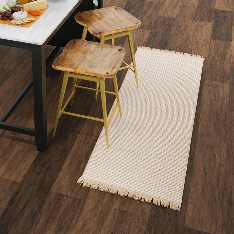 Gracie Oaks Brookline Glenrio Rug Ivory, Tapis de couloir 2 pi 7 po x 12 pi