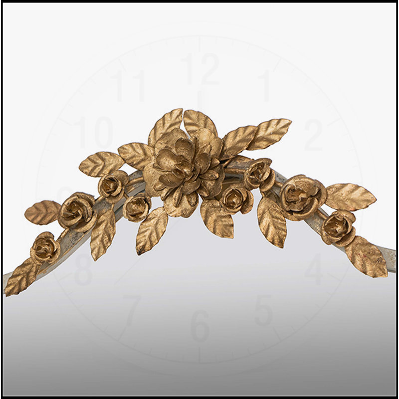 Exquisite Rectangular Mirror with Intricate Floral Crown and Timeless Design
