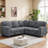 Pull-Out Queen Bed, Hidden 39"x23" Storage, USB-C + Cup Holders, Corduroy Wrap, 400 lb/Seat, Left/Right Bed Swap, 4-Carton Delivery-393867884