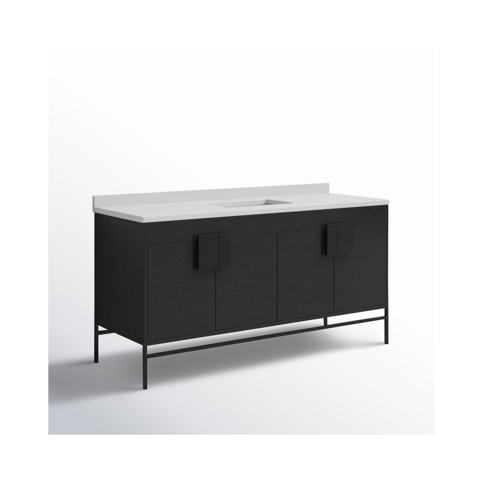 Maisie 60'' Single Bathroom Vanity, Black, Black