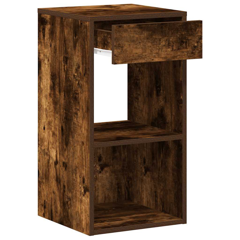 Rontavius 35cm W Manufactured Wood Bedside Table, Smoked Oak, Set of 2