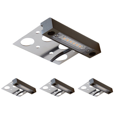 Ensemble de 4 ampoules à DEL 4 pouces à faible tension intégrées bronze foncé / argent