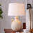 Maryclare 25 in. White Coastal Rustic Dimmable Ceramic Resin Bedroom Living Room Bedside Desk Nightstand Table Lamps With USB Port-1278209494