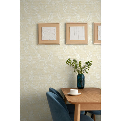 Papier peint à feuilles parchemin Sealiner parchemin métallique Darlene