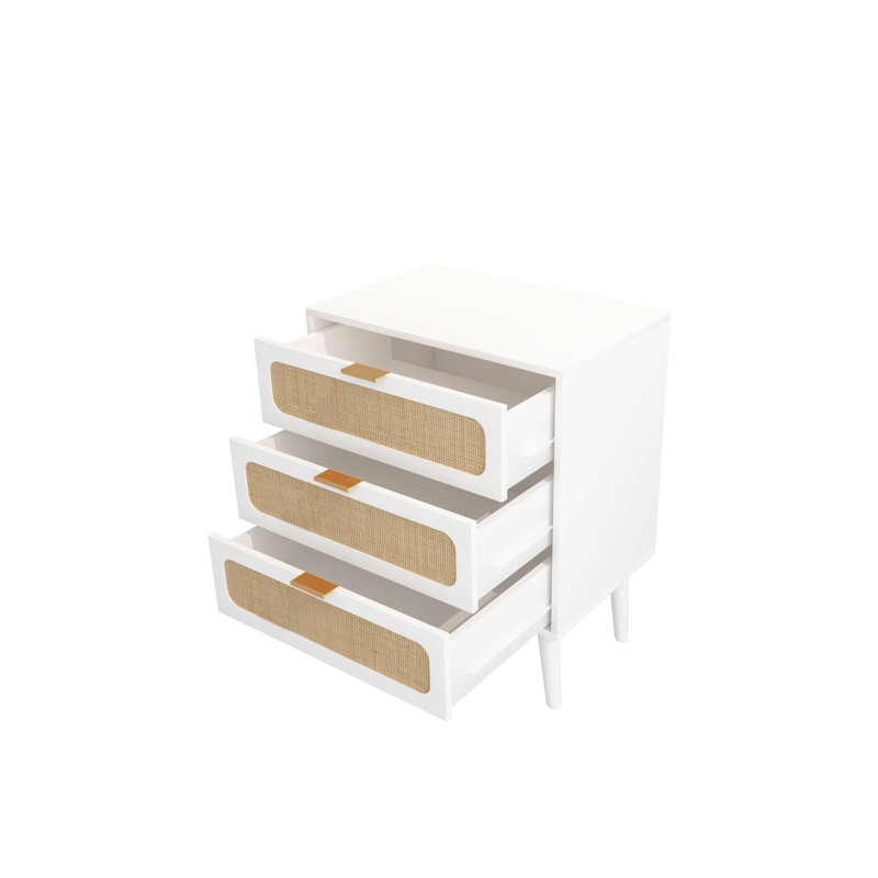 Table de chevet en bois manufacturé Chamblin, Blanc