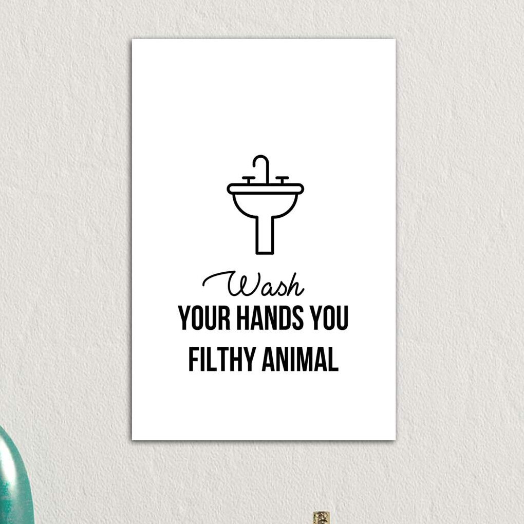 Leinwandbild - Grafikdruck „Wash Hands” von Leah Straatsma