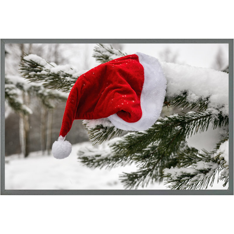Whitingham Santa Claus Hat - Single Picture Frame Print, 41cm H x 61cm W x 4cm D, Grey
