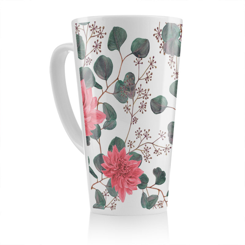 Flowers Leaves Latte Mug