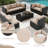  11-Piece Outdoor Patio Set with Propane Fire Pit Table-2178362-2178311