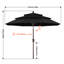 Parasol de marché à 3 niveaux en oléfine de 2,74 m (9 pi), avec inclinaison et levage à manivelle.-1392336078