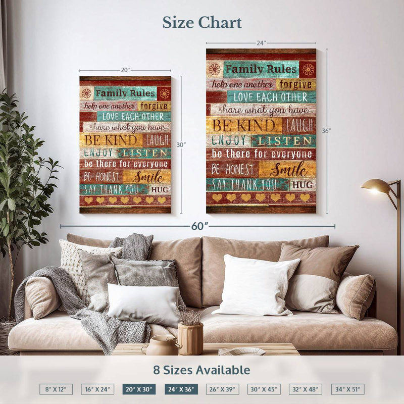 Tergel Family Rules Typography I, 36" H x 24" W