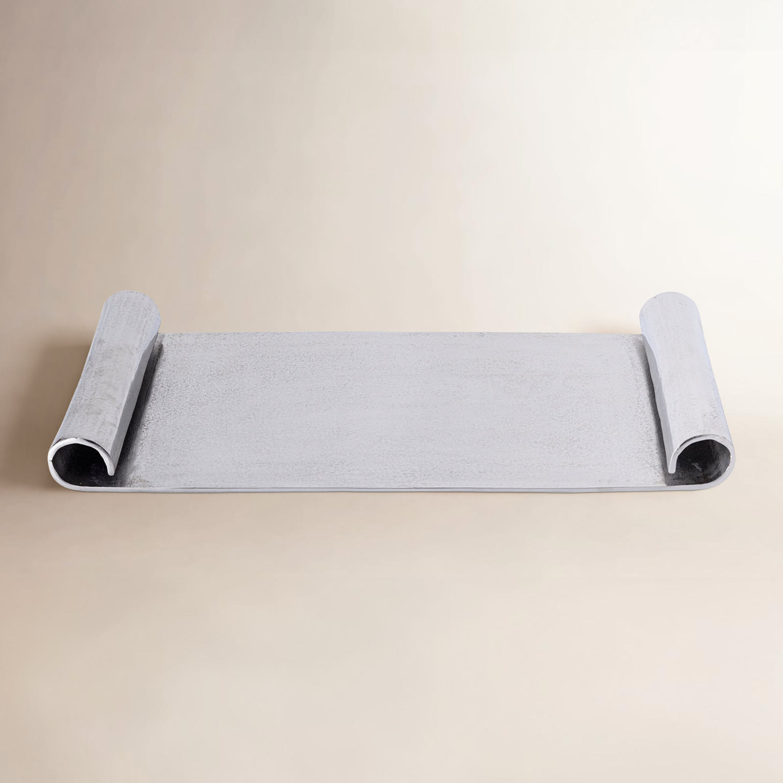 Brass Decorative Tray, Silver, 25"W x 15"D x 2"H