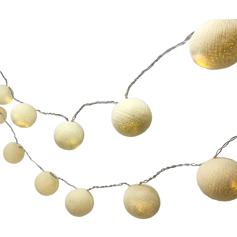 Misti LED Cotton Ball String Light, 20 Lamps - 5 Metre Long