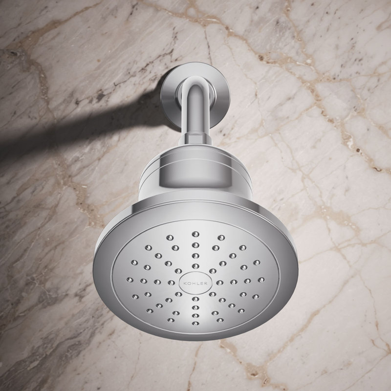 Pomme de douche filtrée à fonction unique Cinq GPM 2,5 Cinq, Chrome poli