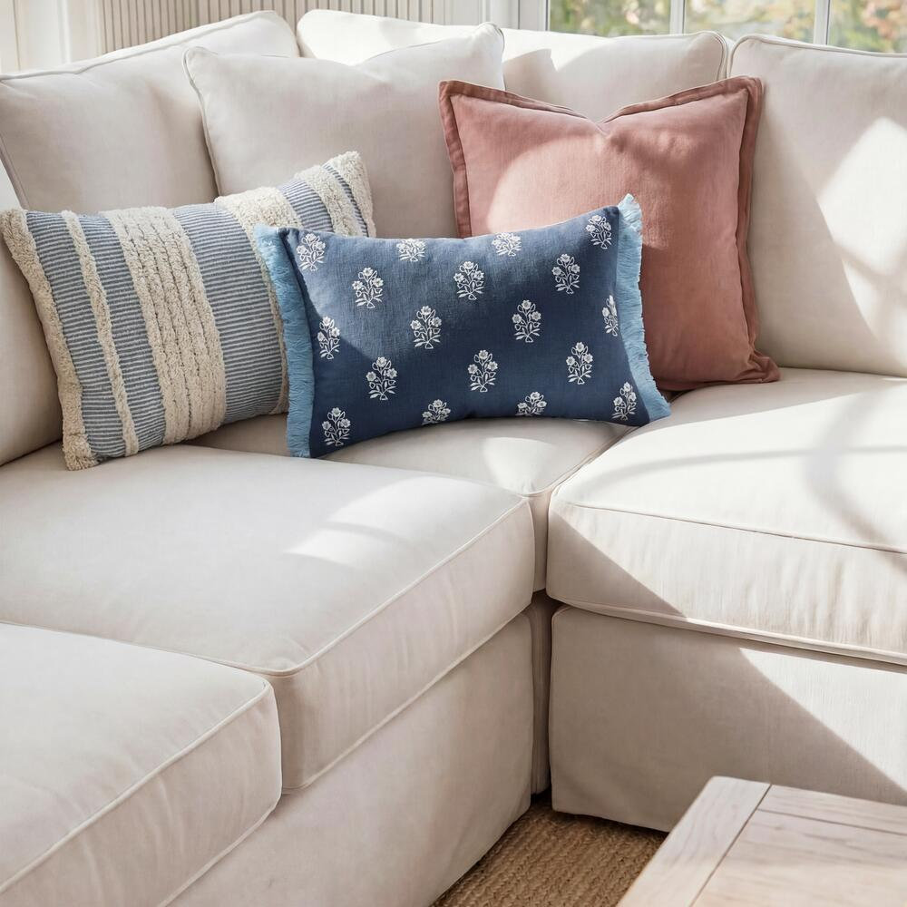 Collier Cotton Pillow Cover, 18"H x 18"W, Polyester, Mauve