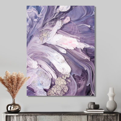 Purple Liquid Art Ripples - Modern Canvas Wall Art