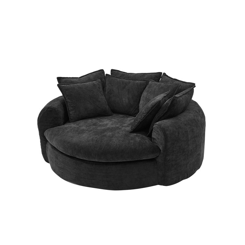 Chaise longue rembourrée, Noir