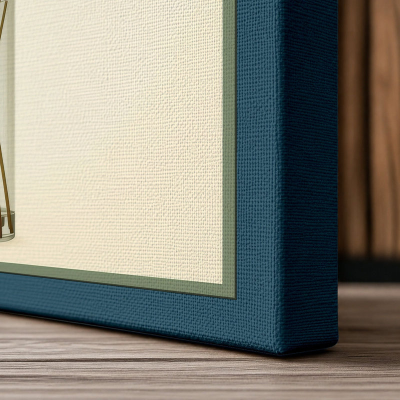 Study in Glass Botanical - Wrapped Canvas, 24x16 - 61.0 x 40.6 cm, Teal Border