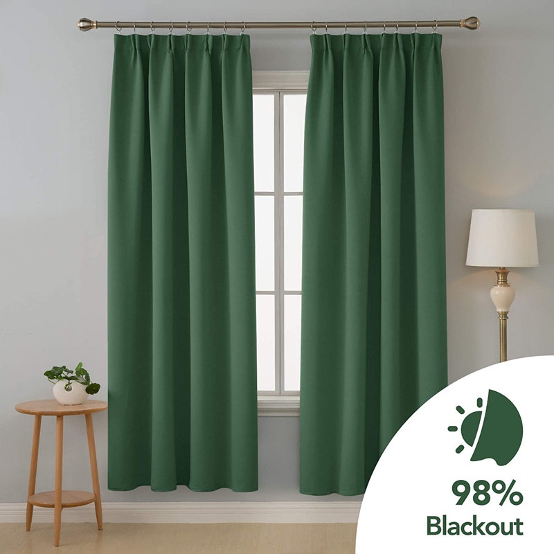 Fari Blackout Curtain Pair, Forest Green, 132cm W x 183cm D