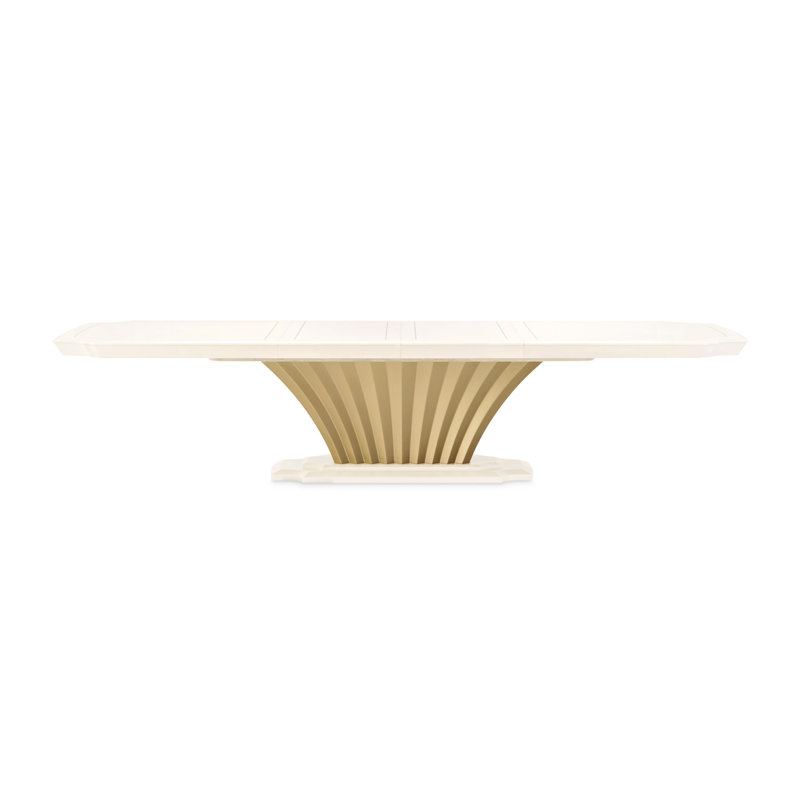 Fantosini 7-Piece Dining Room Set - Creamy Pearl, 9 Pieces: Table, 8 Chairs