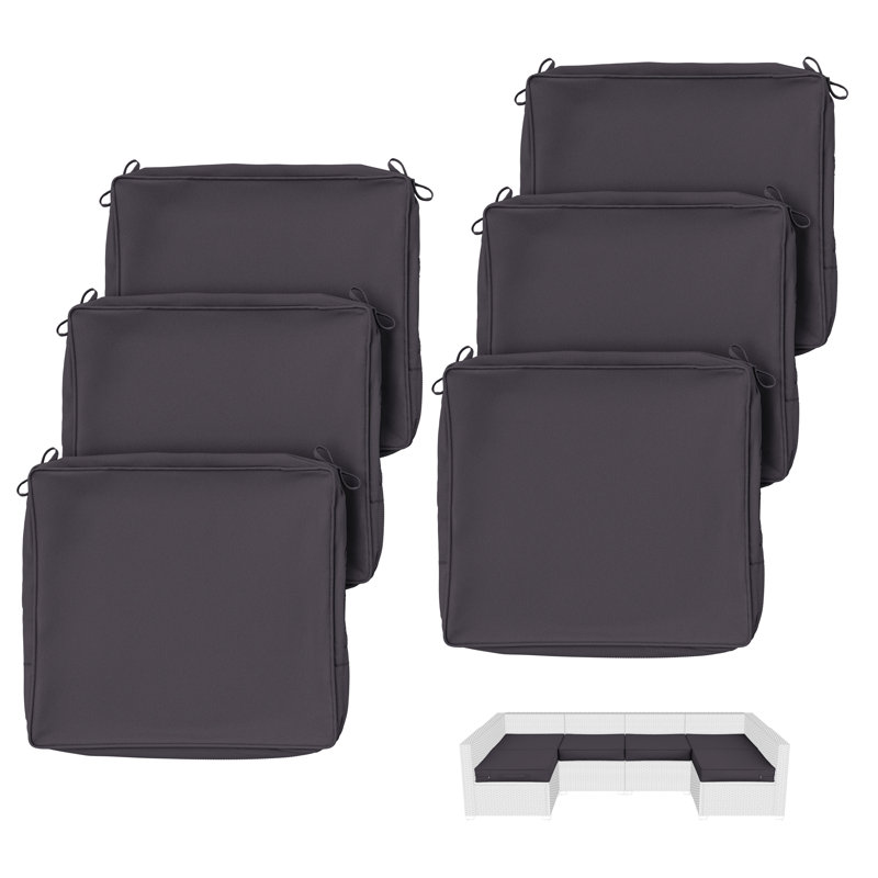 Outdoor Cushion Covers 18.5X16x3 Dining Chair Cushion Covers, Covers Only, Dark Gray, 18.5" W x 16" D