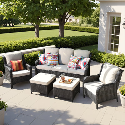 Tommy Rattan Sofa Seating Group with Cushions