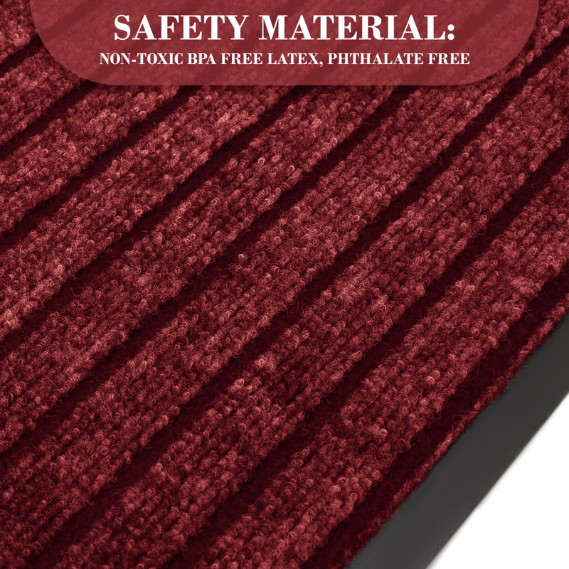 Non-Slip Indoor Doormat, Burgundy, 50cm W x 80cm L