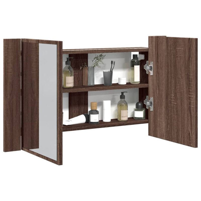 Calee Wall Bathroom Cabinet, Walnut