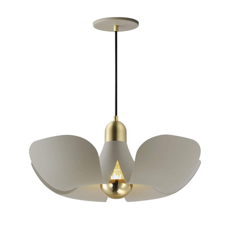 Luminaire suspendu 1 lumière Miruna, Laiton satiné / argent, or