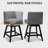 26.77 Inch Swivel Counter Height Bar Stool(Set of 1) With Open Back & Oak Wood Legs, Nailhead Trim For Pub, Bistro, Kitchen, Cafe-2052789442-2052789444